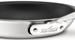 All-Clad Brushed 18/10 Stainless Steel 5-Ply Bonded Dishwasher Safe Nonstick Fry Pan Saute Pan Cookware, 8-Inch, Silver