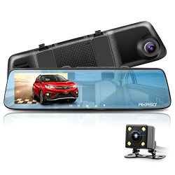 AKASO Mirror Dash Cam 1080P 5 Inch Touch Screen Dash Camera Front and Rear Dashcam