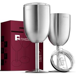FineDine Premium Grade 18/8 Stainless Steel Wine Glasses