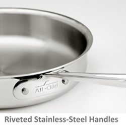 All-Clad Stainless Steel Tri-Ply Bonded Dishwasher Safe Fry Pan with Lid / Cookware, 12-Inch, Silver