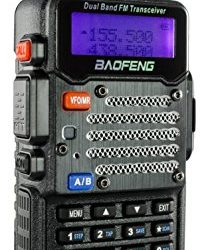 Baofeng Black UV-5R V2+ Plus (USA Warranty) Dual-Band 136-174/400-480 MHz FM Ham Two-way Radio, Improved Stronger Case, Enhanced Features