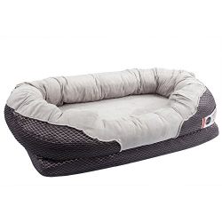 BarksBar Large Gray Orthopedic Dog Bed - 40 x 30 inches