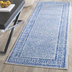 Safavieh Adirondack Collection Silver and Blue Vintage Distressed Runner (2'6" x 6')