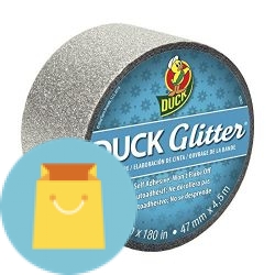 Duck Brand Glitter Crafting Tape, 1.88-Inch x 5-Yard Roll, Silver