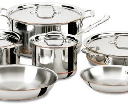 All-Clad Copper Core 5-Ply Bonded Dishwasher Safe Cookware Set, 10-Piece, Silver