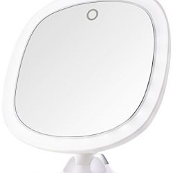 Miusco Lighted Mirror, 7X Magnifying Lighted Makeup Mirror, 9 inch, Adhesive Suction Mount