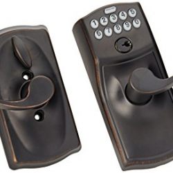 Schlage Camelot Keypad Accent Lever Door Lock, Aged Bronze