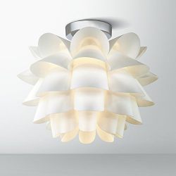 Possini Euro Design White Flower 15 3/4" Wide Ceiling Light