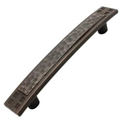 GlideRite Hardware Hammered Mission Style Cabinet Handle Pulls, 10 Pack, 3.75", Oil Rubbed Bronze