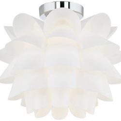 Possini Euro Design White Flower 15 3/4" Wide Ceiling Light