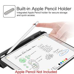 Fintie iPad Pro 10.5 Case with Built-in Apple Pencil Holder - [SlimShell] Ultra Lightweight Standing Protective Cover with Auto Wake / Sleep for Apple iPad Pro 10.5 Inch 2017 Tablet, Black