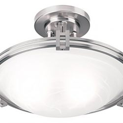 Possini Euro Deco 16" Brushed Nickel Ceiling Light – Modern Art Deco Flush Mount