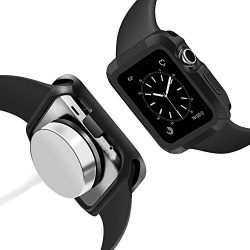 Marge Plus Apple Watch Case 42mm, Rugged Protective Slim Shock Resistant iWatch Case for Apple Watch Series 2 ,Series 1, Nike+ ,Sport ,Edition -Black