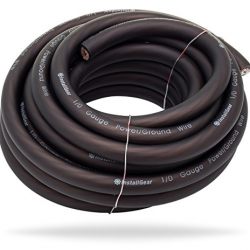 InstallGear 1/0 Gauge Black 25ft Power/Ground Wire True Spec and Soft Touch Cable