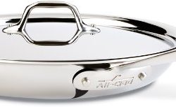All-Clad Stainless Steel Tri-Ply Bonded Dishwasher Safe Fry Pan with Lid / Cookware, 12-Inch, Silver