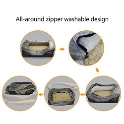 JOYELF Large Memory Foam Dog Bed, Orthopedic Dog Bed & Sofa with Removable Washable Cover and Squeaker Toys as Gift