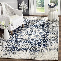Safavieh Madison Collection Cream and Navy Area Rug (3' x 5')