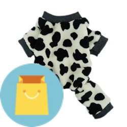 Adorable Milk Cows Pet Dog Clothes Comfy Velvet Winter Pajamas Coat