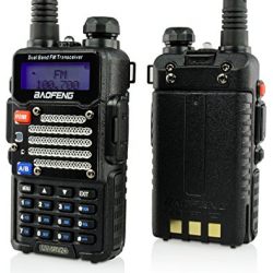 Baofeng Black UV-5R V2+ Plus (USA Warranty) Dual-Band 136-174/400-480 MHz FM Ham Two-way Radio, Improved Stronger Case, Enhanced Features