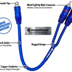 Shielded 1 Female to 2 Male RCA Y Adapter Splitter Connector