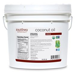Nutiva Organic, Cold-Pressed, Unrefined, Virgin Coconut Oil from Fresh, non-GMO, Sustainably Farmed Coconuts, 1 Gallon