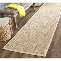 Safavieh Natural Fiber Collection Herringbone Natural and Beige Seagrass Runner (2'6" x 6')