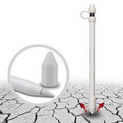 [3-Piece] Fintie for Apple Pencil Cap Holder / Nib Cover / Lightning Cable Adapter Tether for Apple iPad Pro / iPad 2018 (6th Generation) Pencil, White