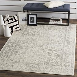 Safavieh Adirondack Collection Ivory and Silver Oriental Vintage Distressed Area Rug (8' x 10')