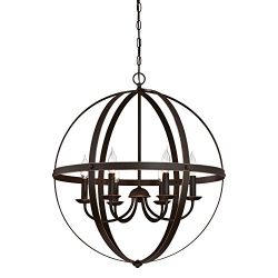 Westinghouse Stella Mira Six-Light Indoor Chandelier Finish with Highlights, Oil Rubbed Bronze