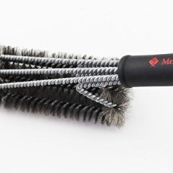 Mr. Fuego – BBQ Grill Brush Cooking Utensil, 3 in 1 Advanced Abrasive Bristles, Heavy Duty, Light Weight, Quick and Easy Cleaning, Fire Starter Storage in Handle, Great Outdoorsman Gift