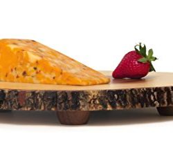 Lipper International Acacia Tree Bark Footed Server for Cheese, Crackers, and Hors D'oeuvres, Large