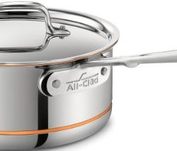 All-Clad Copper Core 5-Ply Bonded Dishwasher Safe Saucepan with Lid / Cookware, 3-Quart, Silver