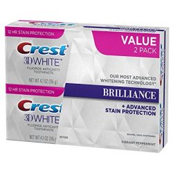 Crest 3D White Brilliance Vibrant Peppermint Toothpaste, 4.1 oz Twin Pack