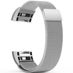 BeneStellar Stainless Steel Milanese Metal Small & Large Band for Fitbit Charge 2