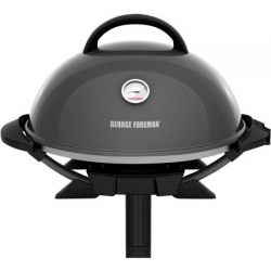 George Foreman PRO Indoor / Outdoor Grill , 240 Sq In, Ceramic Plates, Temp Gauge - Black