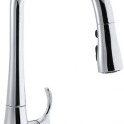 KOHLER Simplice Single-Hole Pull-down Kitchen Faucet, Polished Chrome