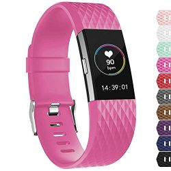 iGK For Fitbit Charge 2 Bands, Adjustable Replacement Bands with Metal Clasp for Fitbit Charge 2 Wristbands Special Edition Rose Small