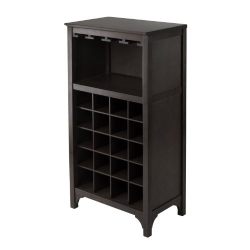Winsome Ancona Wine Cabinet with Glass Rack