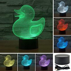 Duck Creative Creature 3D Acrylic Visual Home Touch Table Lamp