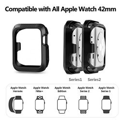 Marge Plus Apple Watch Case 42mm, Rugged Protective Slim Shock Resistant iWatch Case for Apple Watch Series 2 ,Series 1, Nike+ ,Sport ,Edition -Black