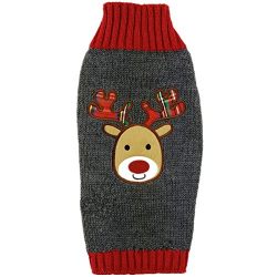 Tangpan Pet Turtleneck Dog Sweater Puppy Cats Apparel Color Grey Reindeer Size XS