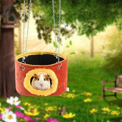 Winomo Squirrel Chinchilla Guinea Pig Rat Small Animals Snuggle Hammock Hanging Snuggle Cave Hut - Size L