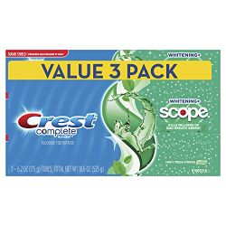 Crest Complete Whitening + Scope Minty Fresh Flavor Toothpaste 6.2 oz, 3 Pack
