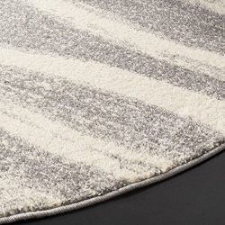 Safavieh Adirondack Collection Grey and Cream Modern Round Area Rug (6' in Diameter)