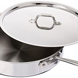 All-Clad Tri-ply Saute Pan with Lid Cookware, 5-Quart, Silver