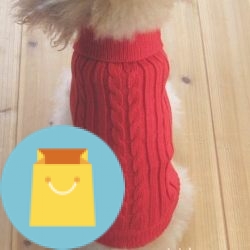 Tangpan Turtleneck Classic Straw-Rope Pet Dog Sweater Apparel (Red,XL)