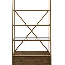 Dorel Living Moriah Pyramid Bookcase Etagere, Brass