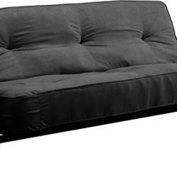 DHP 8-Inch Independently-Encased Coil Premium Futon Mattress, Full Size, Black