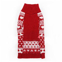 Tangpan Classic Red Snow Pet Turtleneck Dog Sweater Puppy Kitten Cats Apparel Clothes Size S