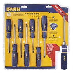Irwin Tools Torque Zone Screwdriver Set, 8 Piece